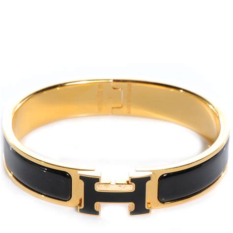 hermes black enamel bracelet